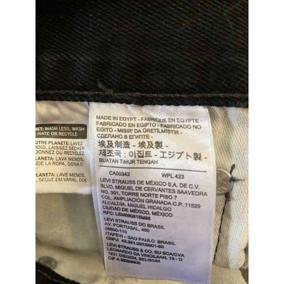 Levis 505 Jeans Men 33x32 (32x39*) Black Denim Straight Leg Cotton Zip READ - Picture 5 of 16